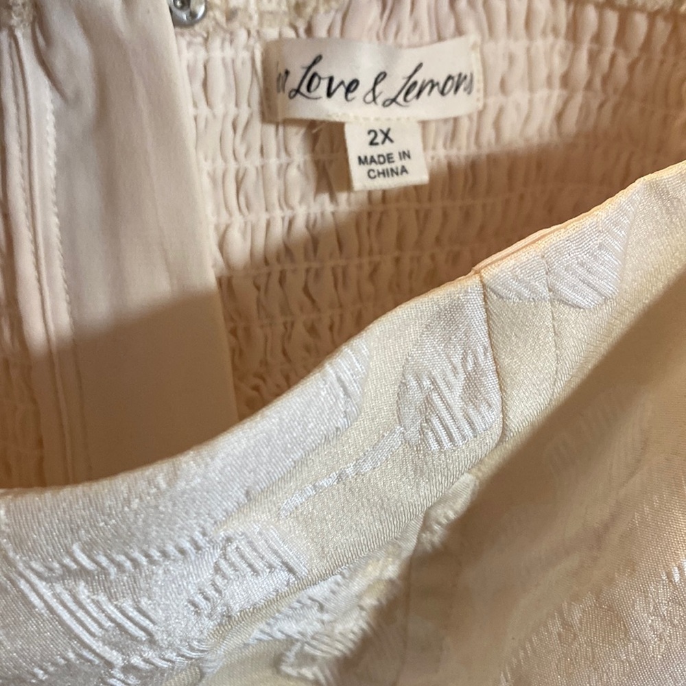 For Love & Lemons cream floral dress 2x